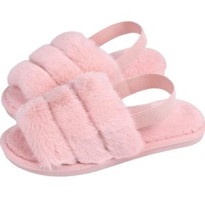 NEW*  Women's Fluff Slide Slipper, Womens Fur Slippers, Comfy Open Toe
